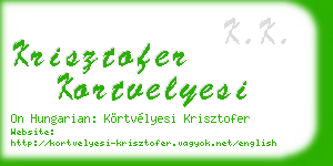 krisztofer kortvelyesi business card